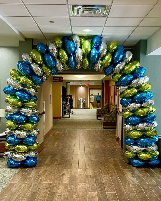 Cheerful Latex Free Corporate Balloon Arch, Balloon Wall, Bouquets & Puffs