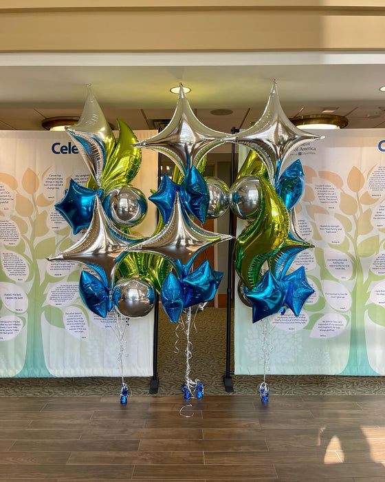 Cheerful Latex Free Corporate Balloon Arch, Balloon Wall, Bouquets & Puffs