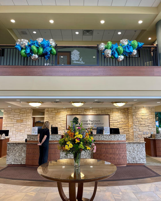 Cheerful Latex Free Corporate Balloon Arch, Balloon Wall, Bouquets & Puffs