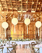 Romantic Wedding Balloon Arch, Organic Garland & Helium Tassels