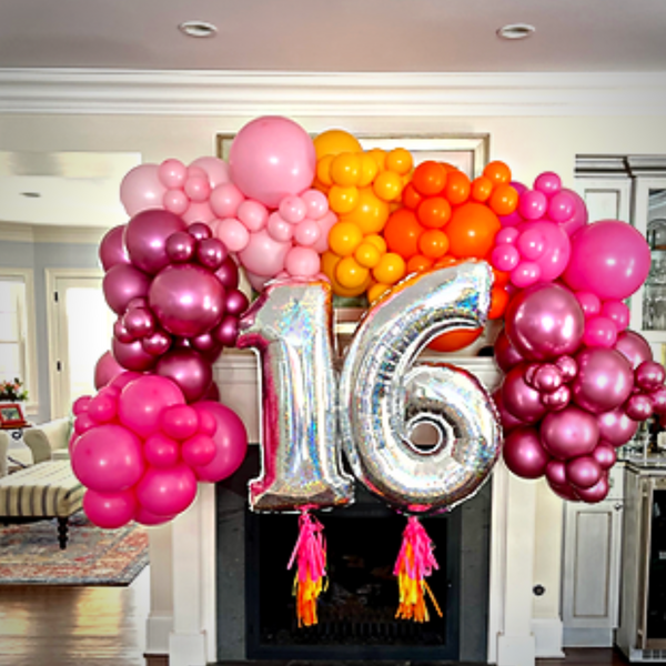 Hanging Garland Number Balloon Display